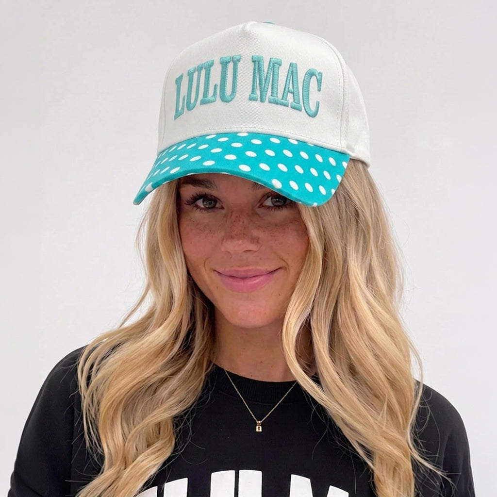 LM-CP-1002 Mint/White Dot Cap