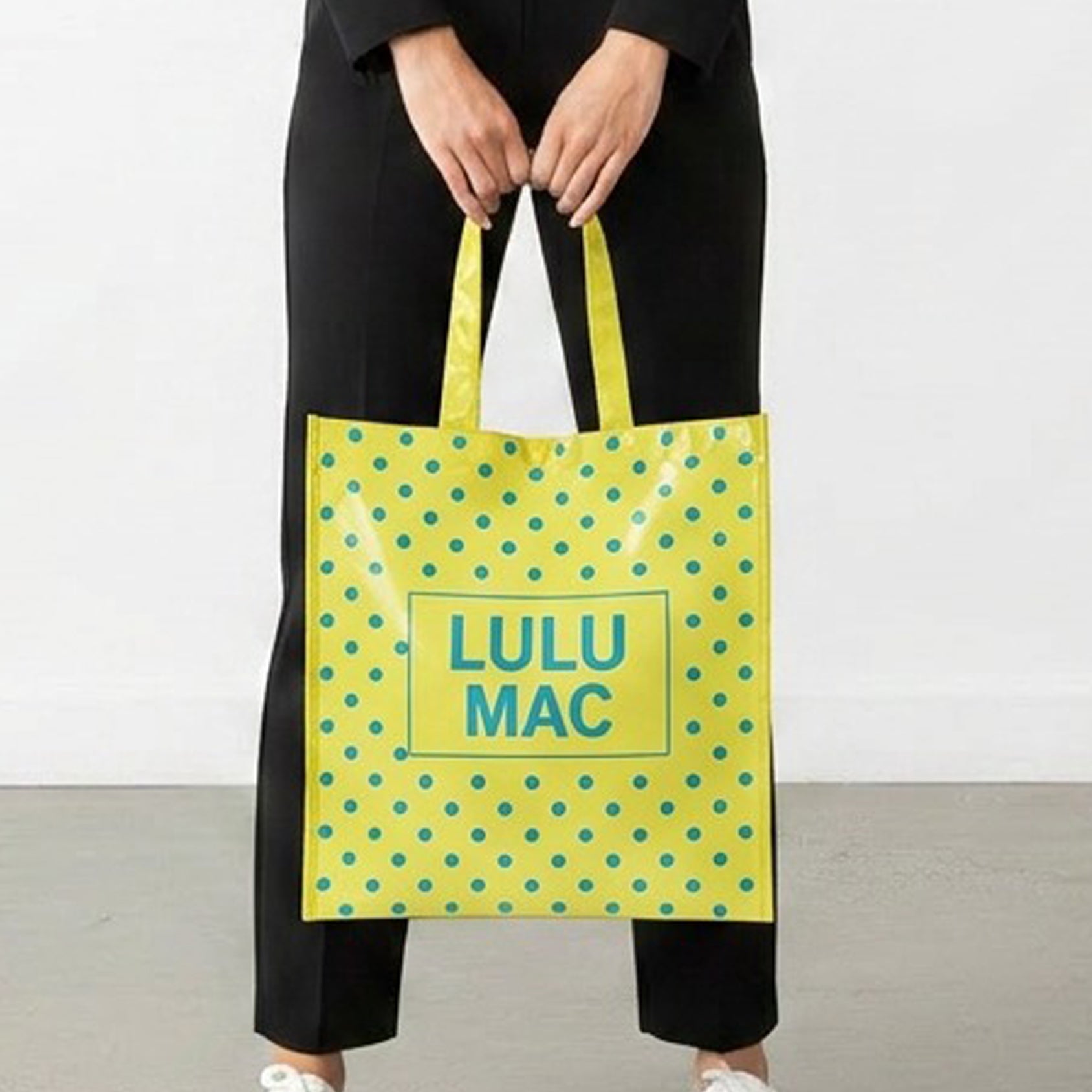 LM-BG-1004  REUSABLE TOTE -BUTTER BLUE DOT