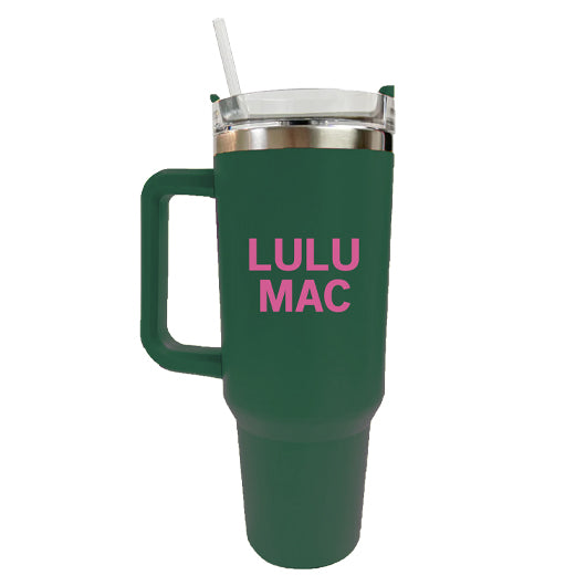 SC-4412-LM Morgan Tumbler Dark Green with Bubblegum Logo