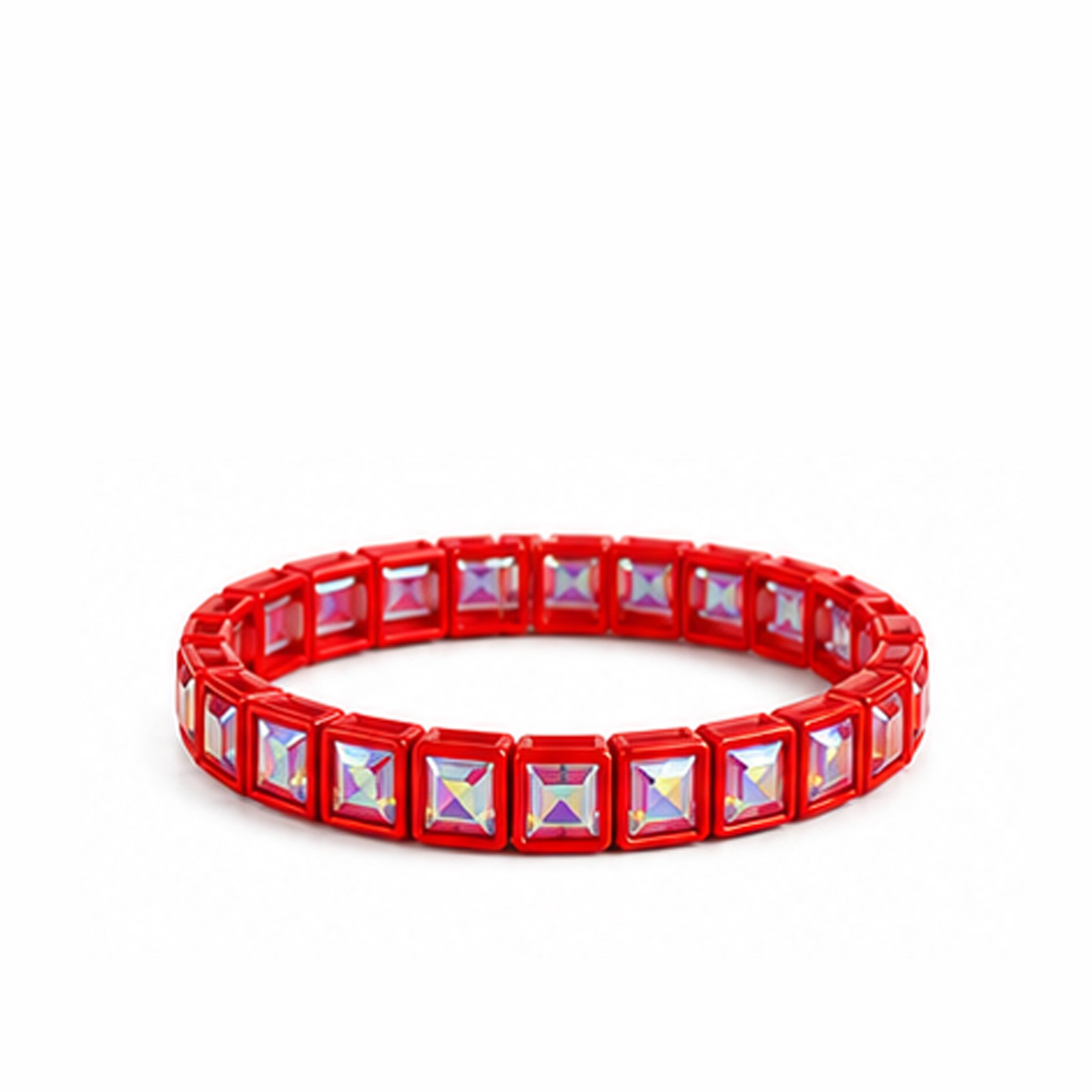 BR-RS-1002  Red Rhinestone Bracelet