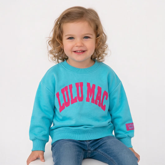 TD-SW-PUFF Toddler Sweatshirt Blue/Hot pink