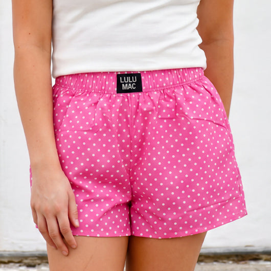 BXMPD- BUBBLEGUM MINI POLKA DOT BOXER