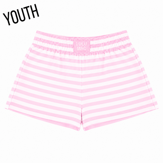 KD-MC-STRIPE MONO-TAG PATCH YOUTH SHORT-LIGHT PINK