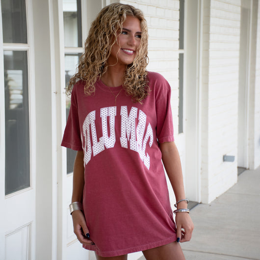 LM-PD-1001 Polka Dot Adult Crimson Comfort Colors Tee