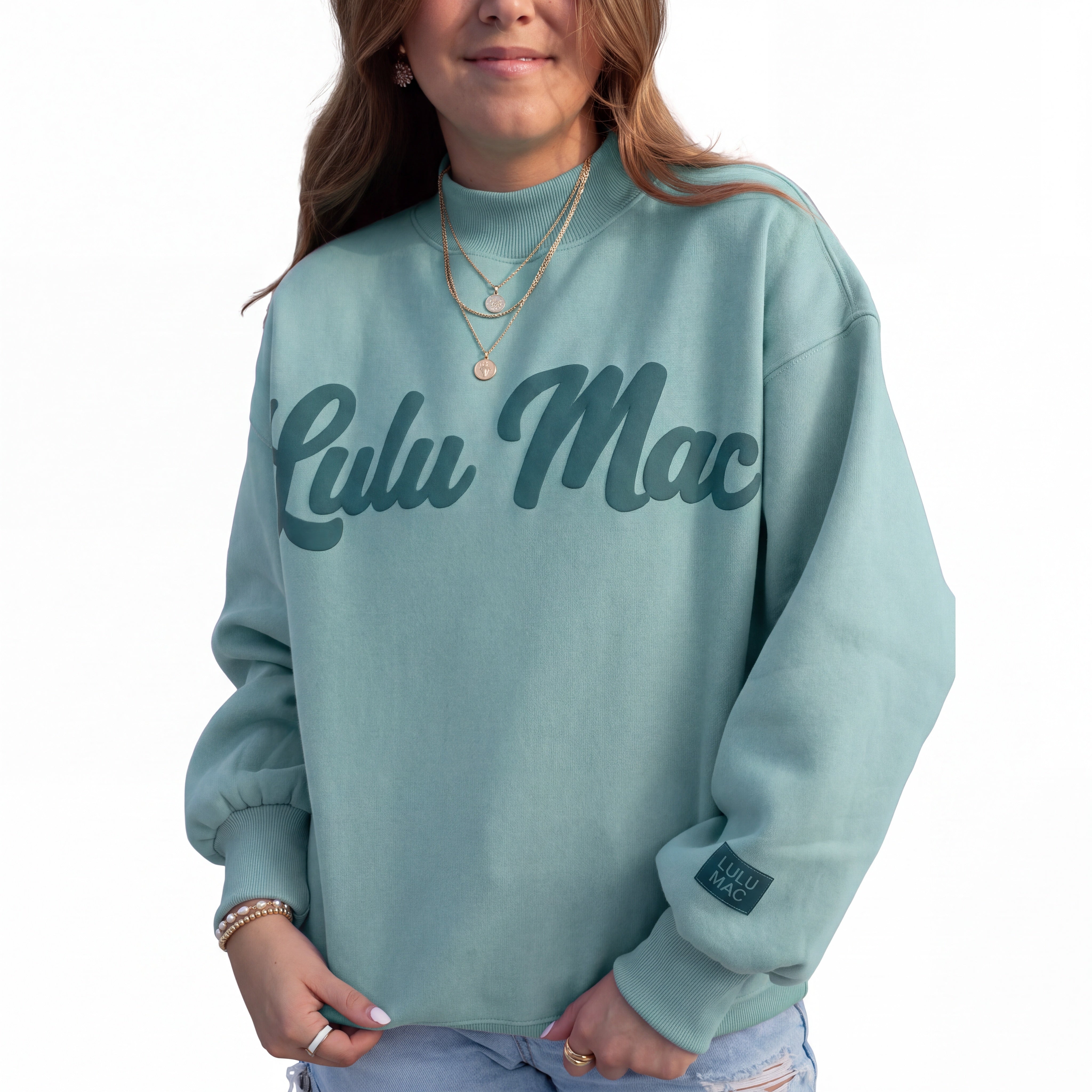 LM-SW-1020 Green Sweatshirt/Green Script