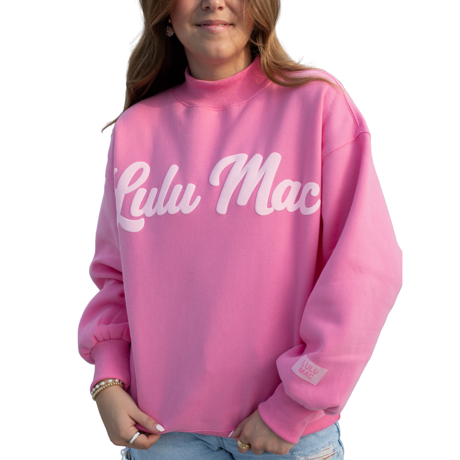 LM-SW-1020 Bubblegum Sweatshirt/Light Pink Script