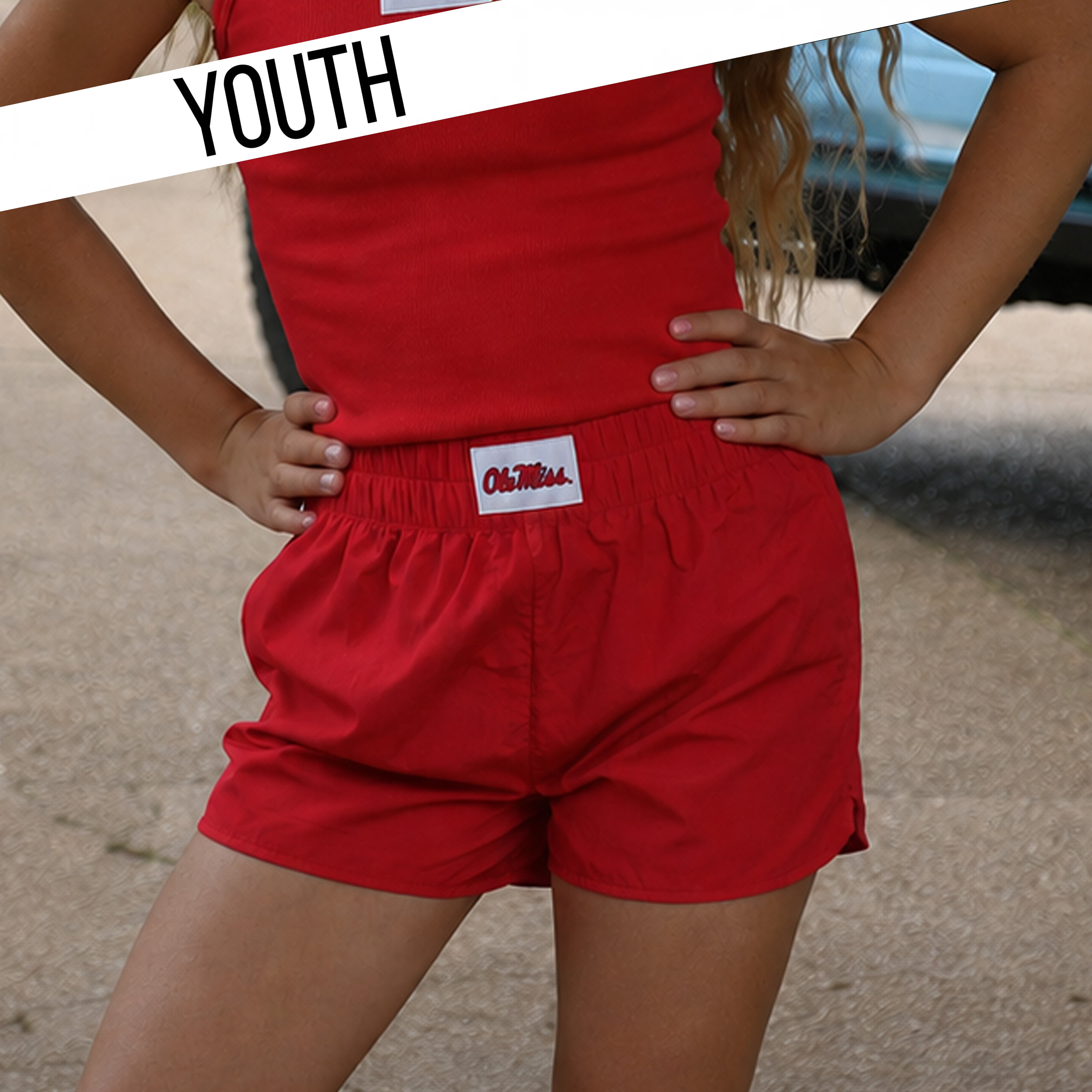 KD-OM-OG-SHORT YOUTH OLE MISS SHORT - RED