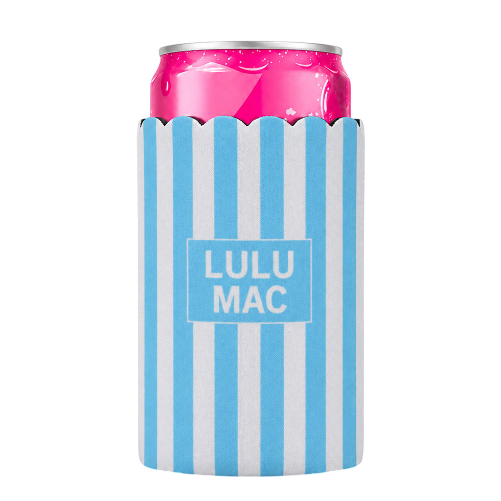LM-SKZ-1005 Slim Can Koozie Light Blue Stripe