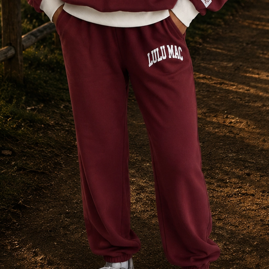 LM-PA-1009 Puff Pant- Maroon/White