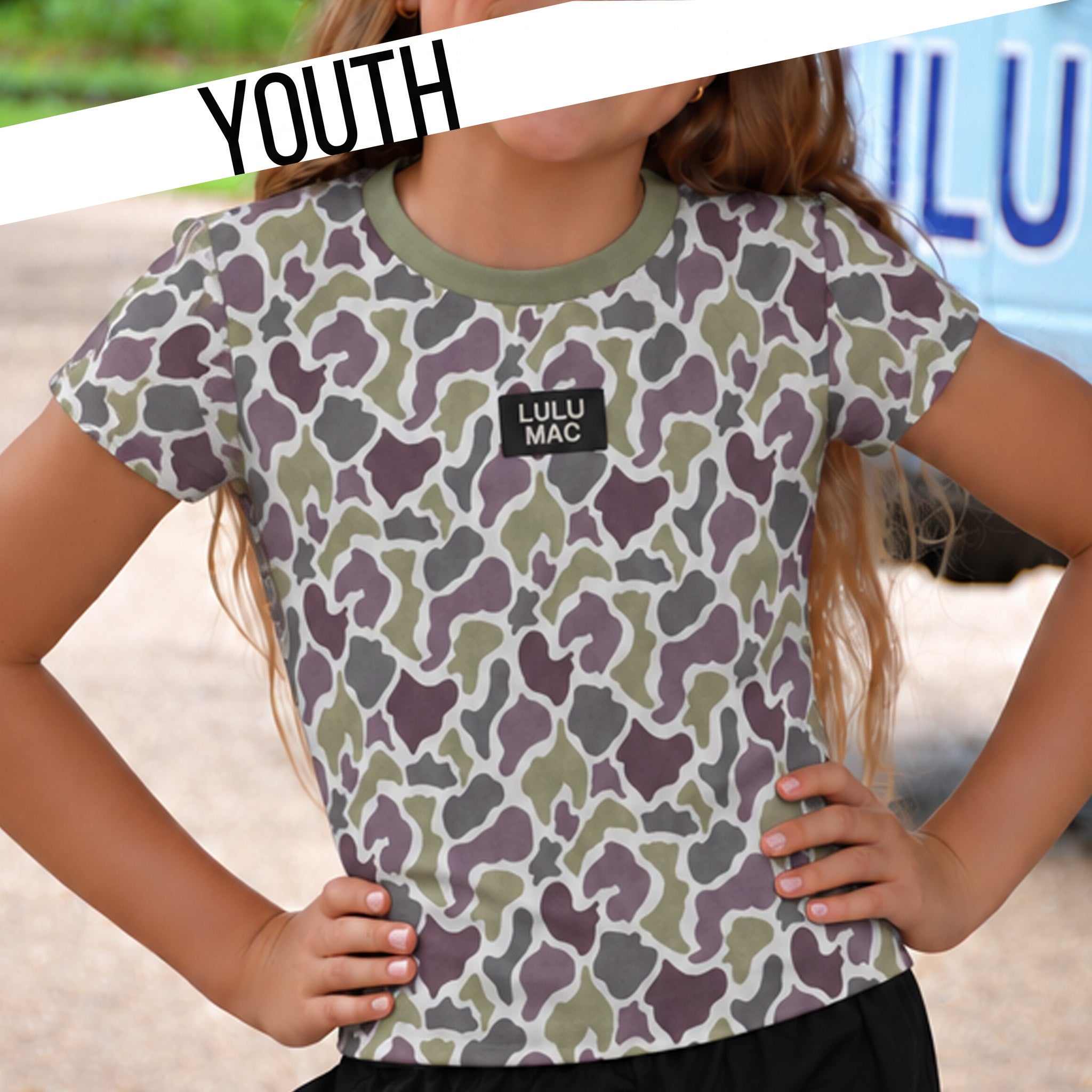 KD-TP1000 Kids Print Baby Doll Top - Light Camo