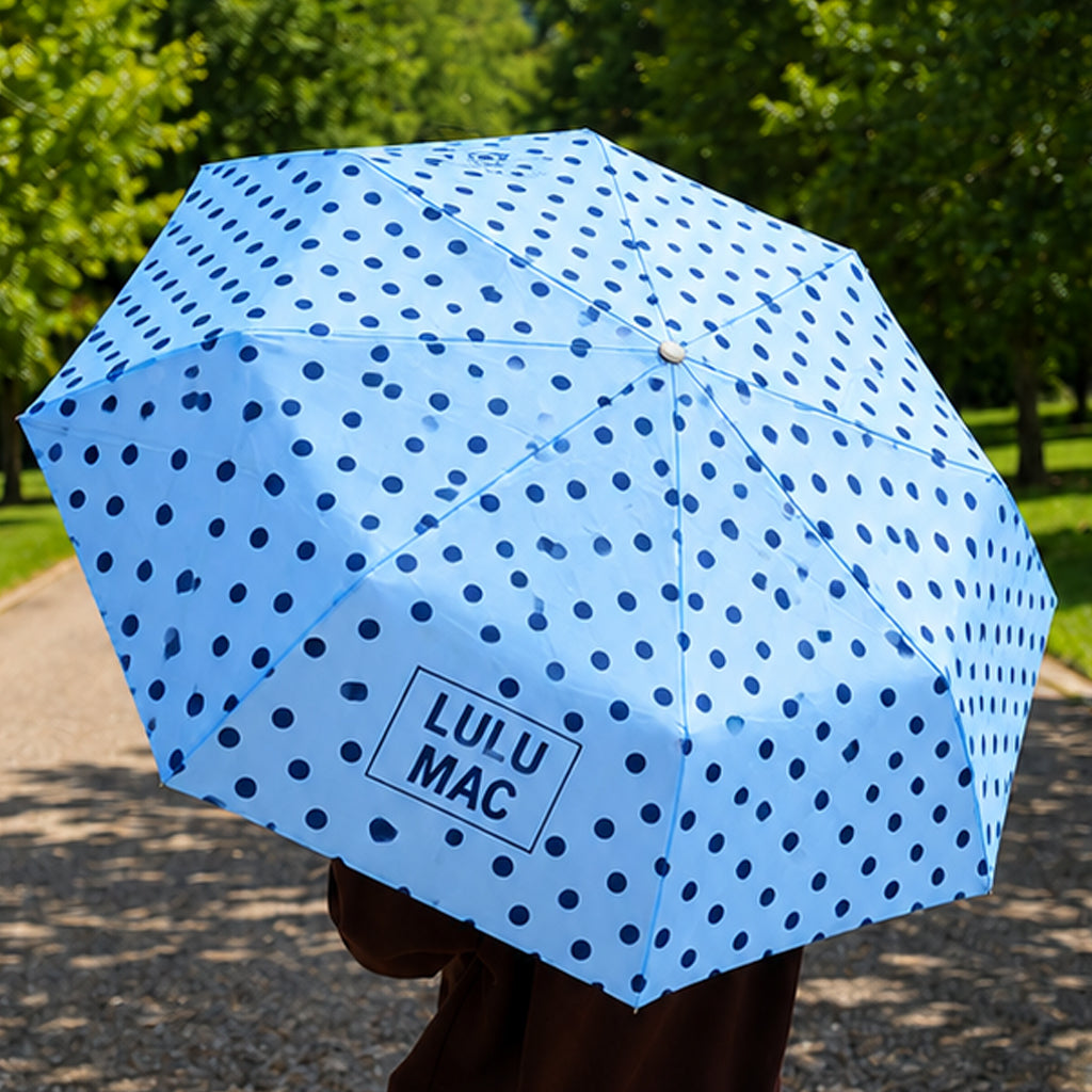 LM-UM-1000 Umbrella Light Blue w/ Navy Dot