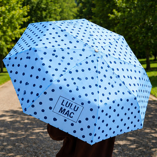 LM-UM-1000 Umbrella Light Blue w/ Navy Dot