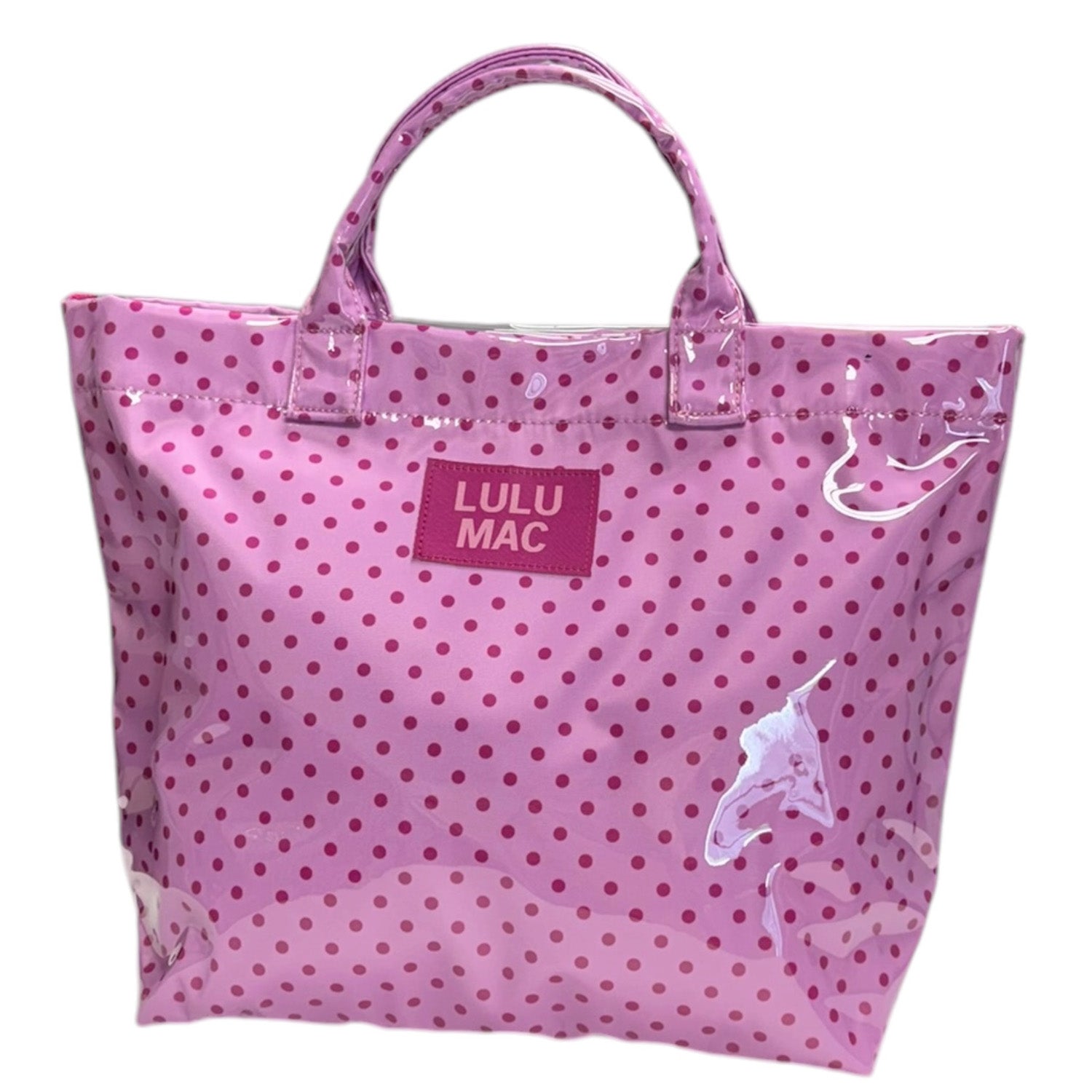 LM-BG-1003 TOTE BAG LIGHT PINK/HOT PINK DOT