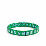 BR-RS-1002  Green Rhinestone Bracelet