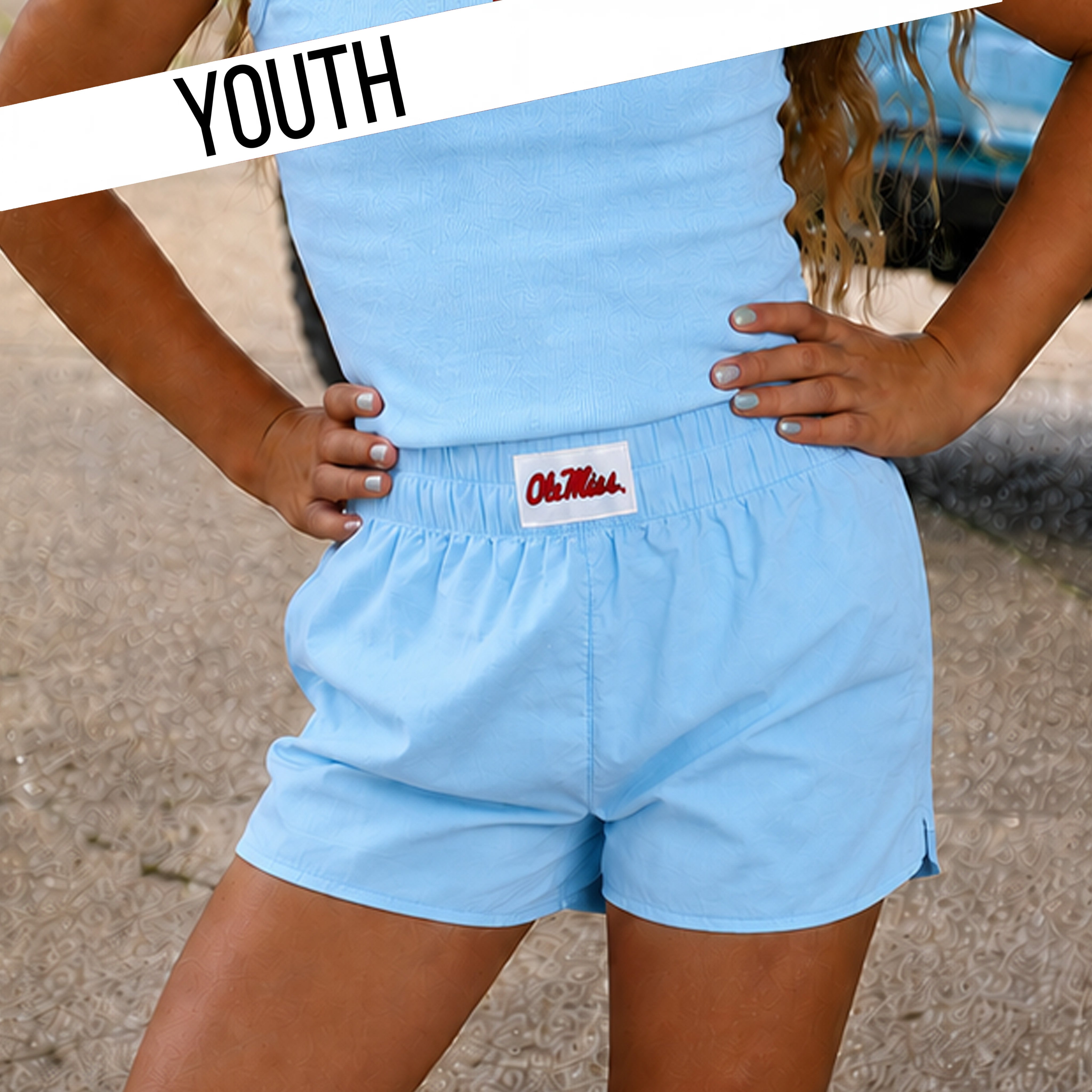 KD-OM-OG-SHORT YOUTH OLE MISS SHORT - LIGHT BLUE