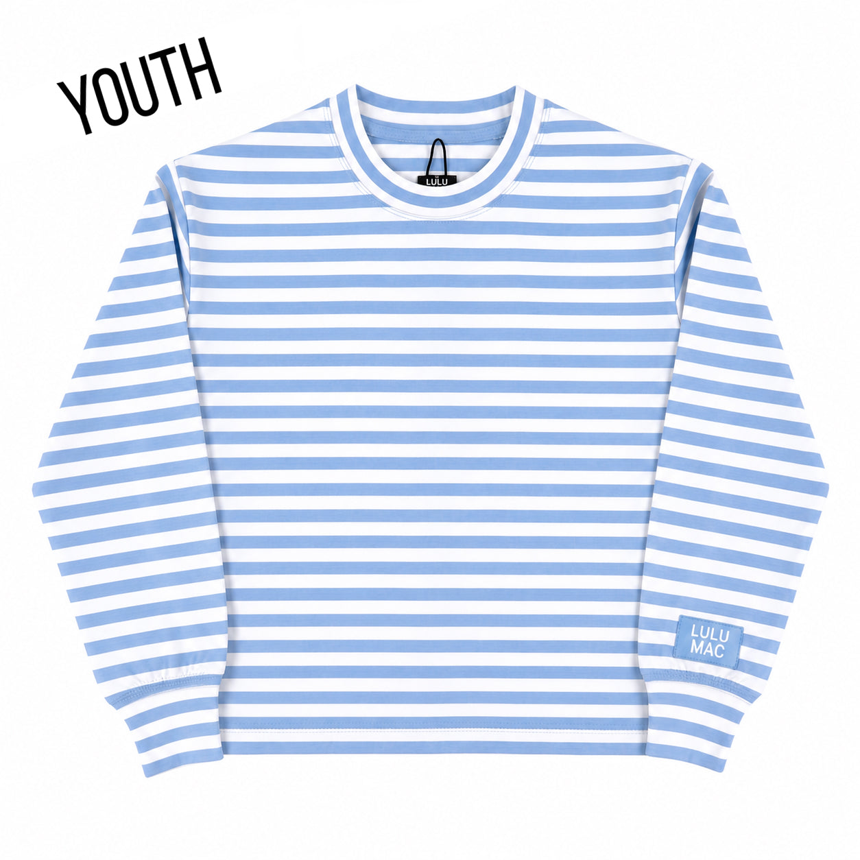 KD-MC-STRIPE MONO-TAG PATCH YOUTH LONG SLEEVE TOP-LIGHT BLUE