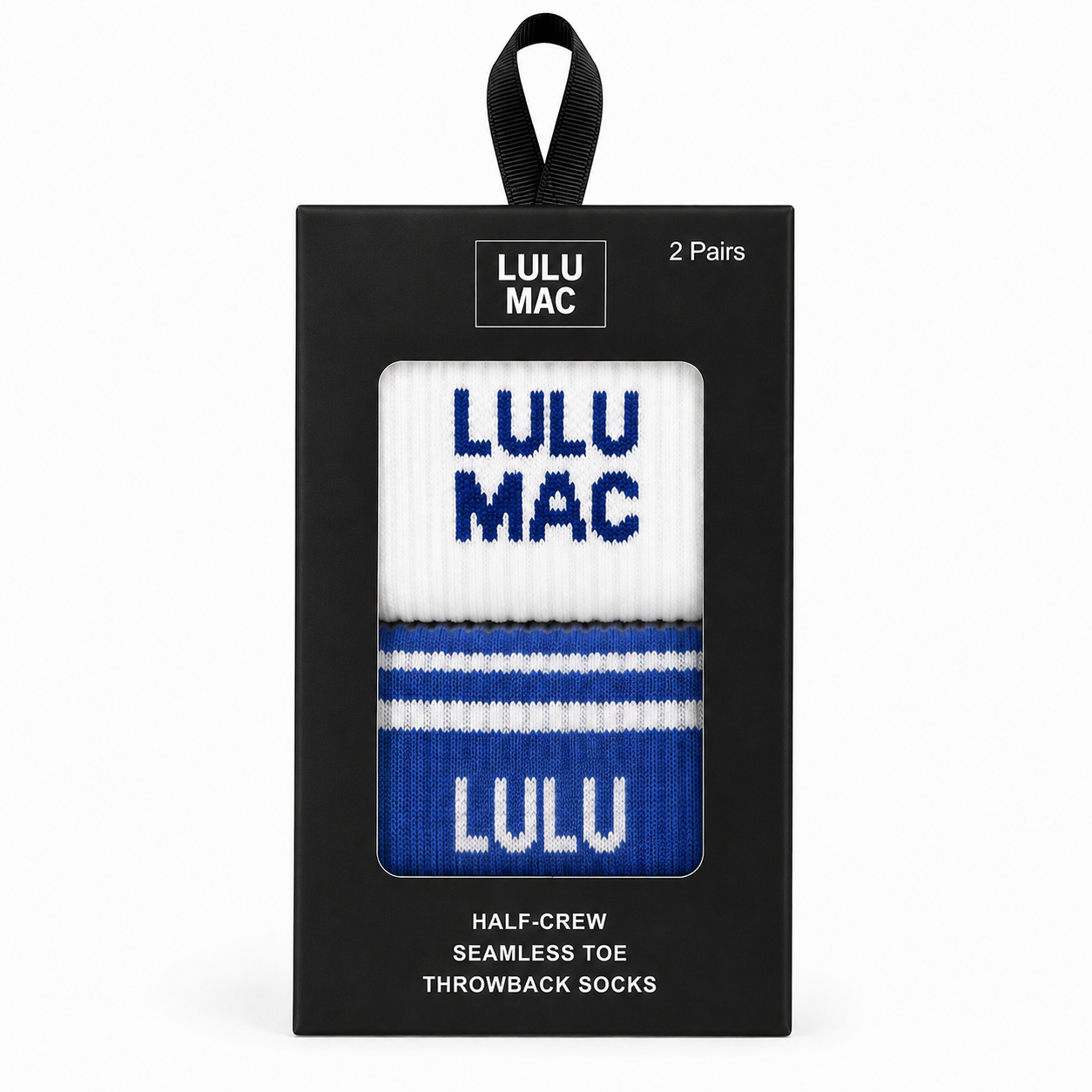 LM-SO-1000 Lulu Mac Socks 2 Pair Box-  ROYAL/ROYAL