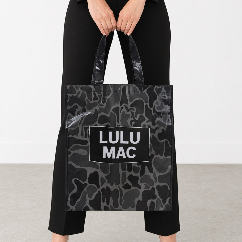 LM-BG-1004 REUSABLE TOTE -BLACK CAMO