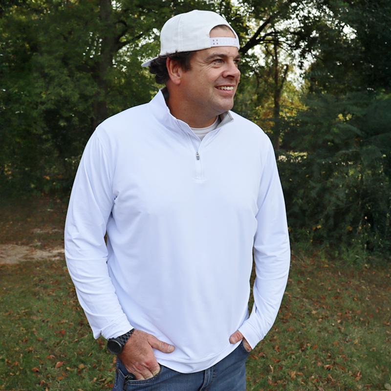 SL-SH1000 1/4 ZIP PULLOVER WHITE