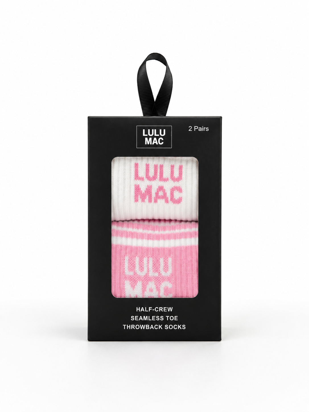 LM-SO-1000 Lulu Mac Socks 2 Pair Box- LIGHT PINK/LIGHT PINK