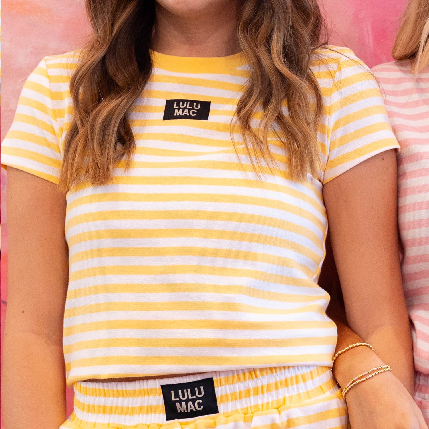 LM-STRIPE BABY DOLL TOP SS-YELLOW