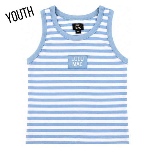 KD-MC-STRIPE MONO-TAG PATCH YOUTH TANK-LIGHT BLUE