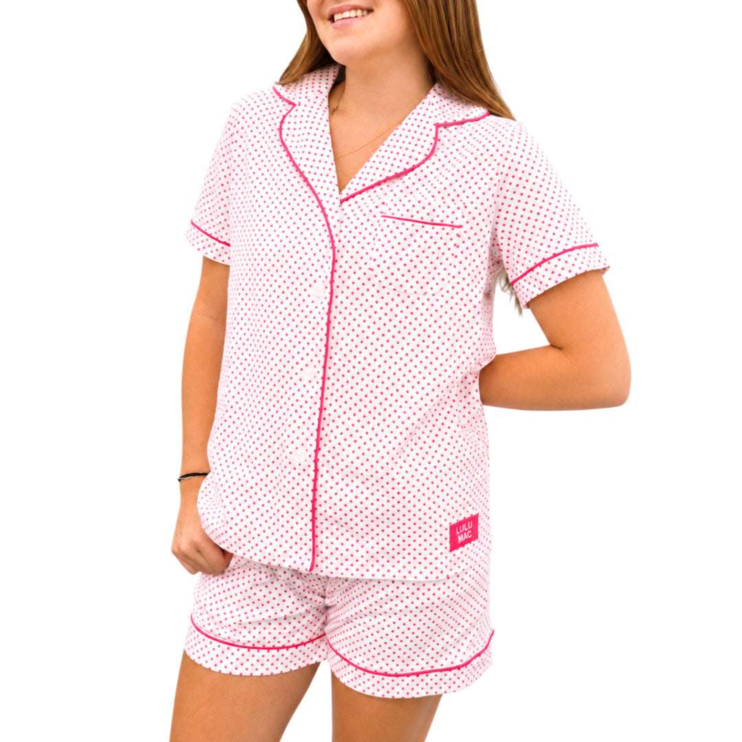 LM-PJ-1000 WHITE W/ PINK DOT