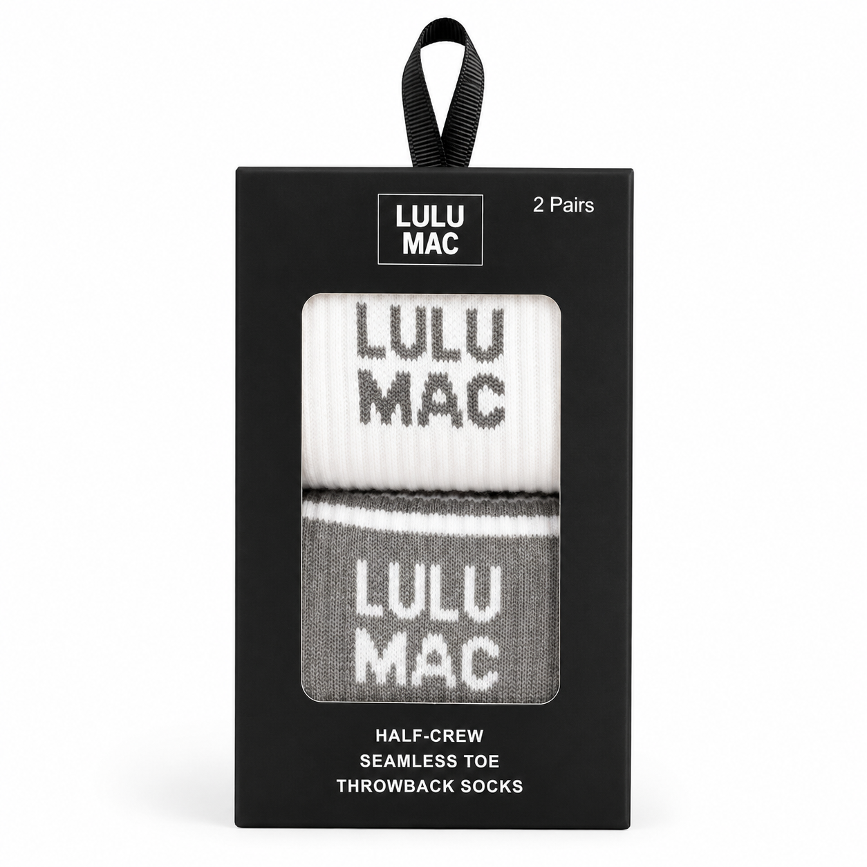 LM-SO-1000 Lulu Mac Socks 2 Pair Box- GREY/GREY