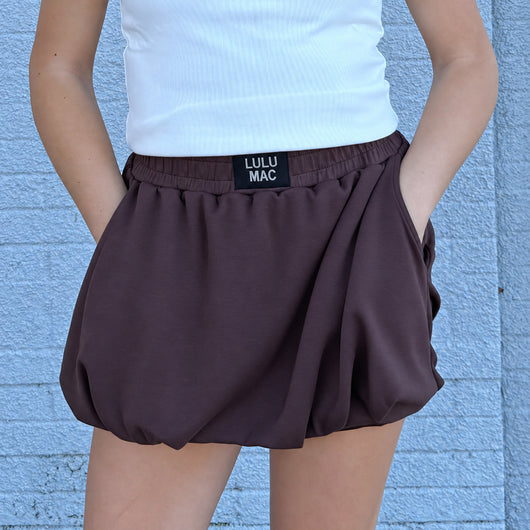 LM-SK-1000 BUBBLE SKIRT - DARK BROWN