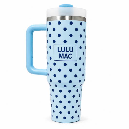 LM-DW-1000 LT BLUE/NAVY DOT TUMBLER