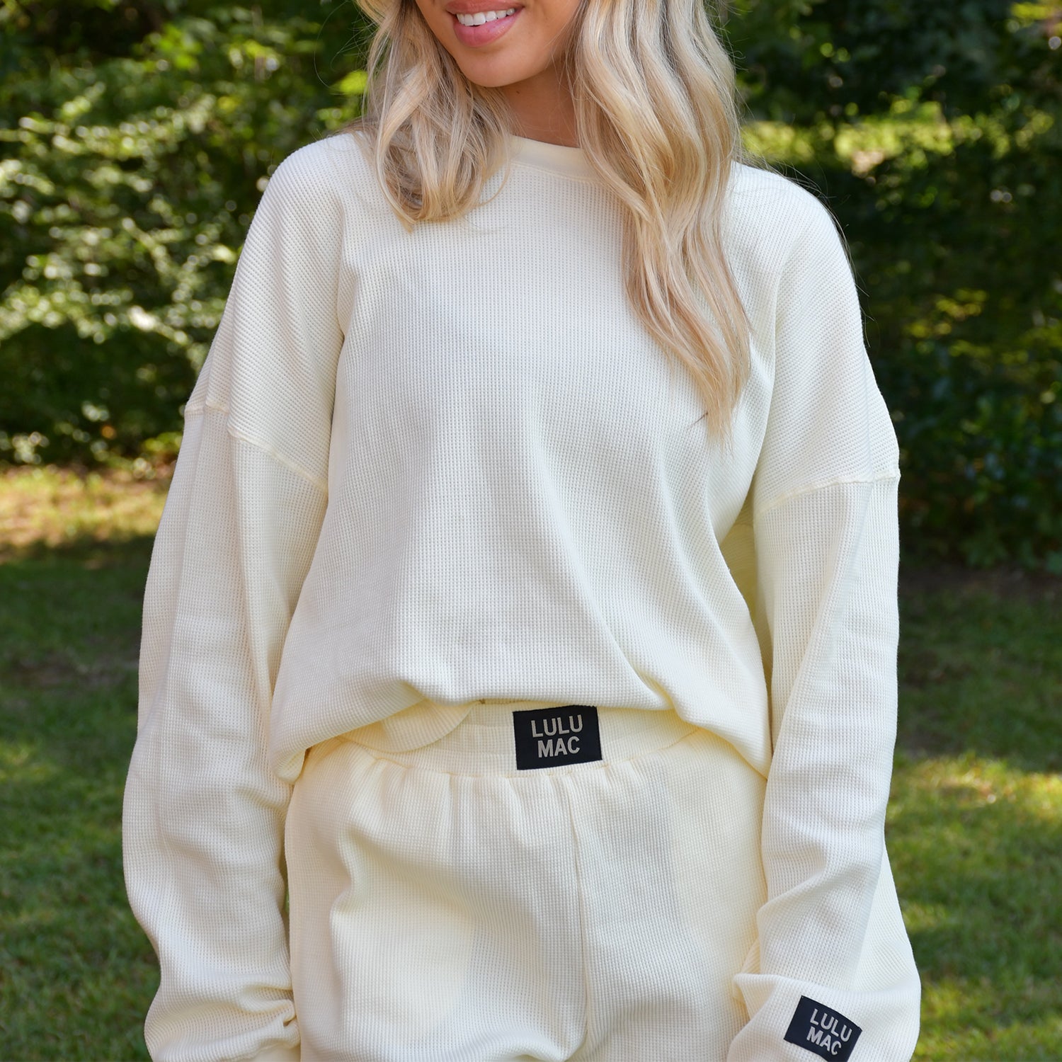 LM-WAFFLE LONGSLEEVE TOP-BUTTER