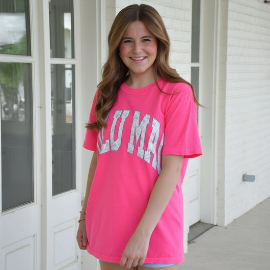 LM-CM-1000 Camo Adult Neon Pink Comfort Colors Tee