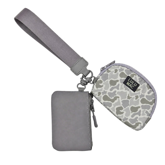 DP-8162 Grey/White Camo Lulu Mac Double Pouch Wristlets