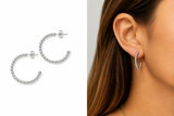 ER-HP-1000 SILVER HOOP EARRINGS