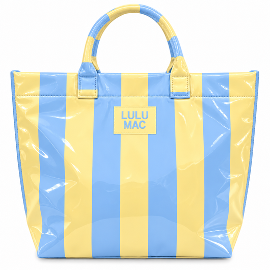 LM-BG-1003 TOTE BAG BLUE/YELLOW STRIPE