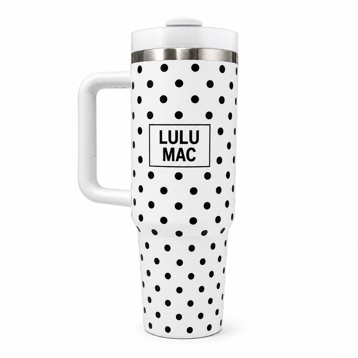 LM-DW-1000 WHITE/BLACK DOT TUMBLER
