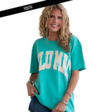 KD-STR-1000 Stripe Cream Sickle Sky/Island Green   Youth Comfort Colors Tee