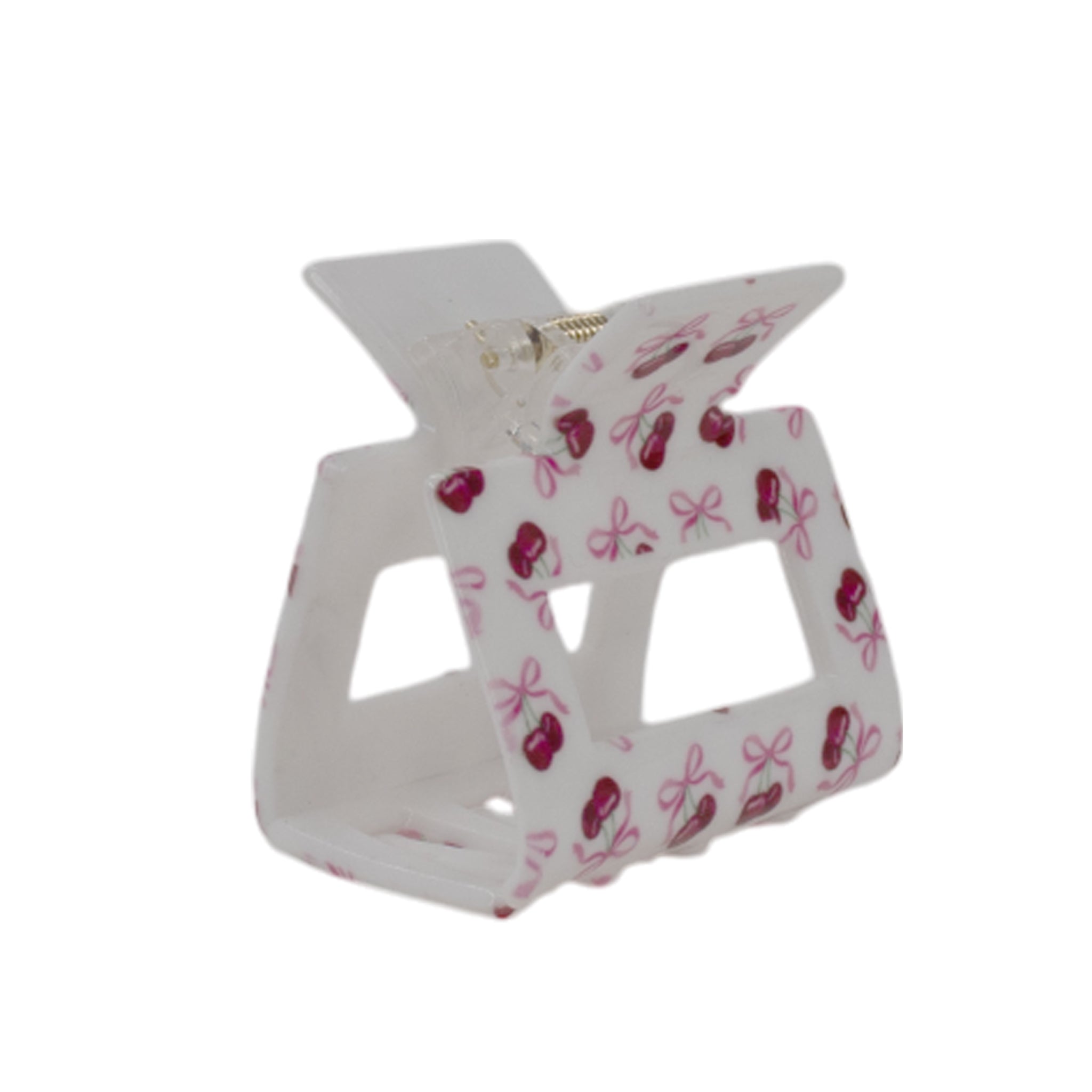 HCS-14S Small Square Hair Clip- Cherry