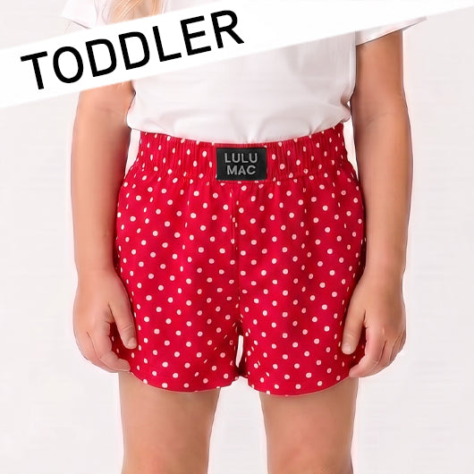 TD-SH-1010 Red Mini Polka Dot TODDLER SHORT
