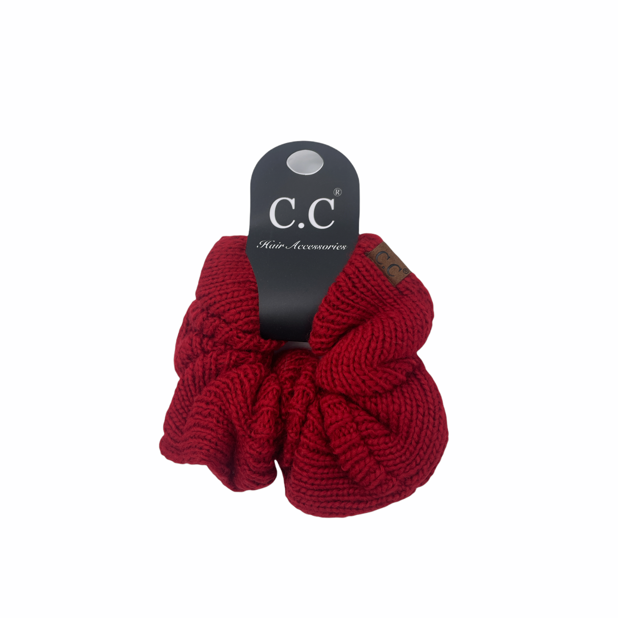SCR-04 C.C KNIT SCRUNCHIE RED