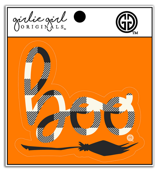 Decal/Sticker Plaid Boo 2196