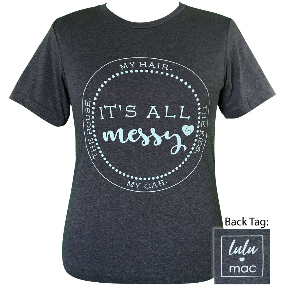 lulu mac-Its All Messy-Heather Navy SS-LM36