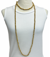 NK-2244 DARK MUSTARD 60 hand knotted glass bead necklace