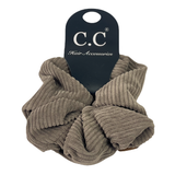 SCR-03 C.C CORDUROY SCRUNCHIE EARTH GREY