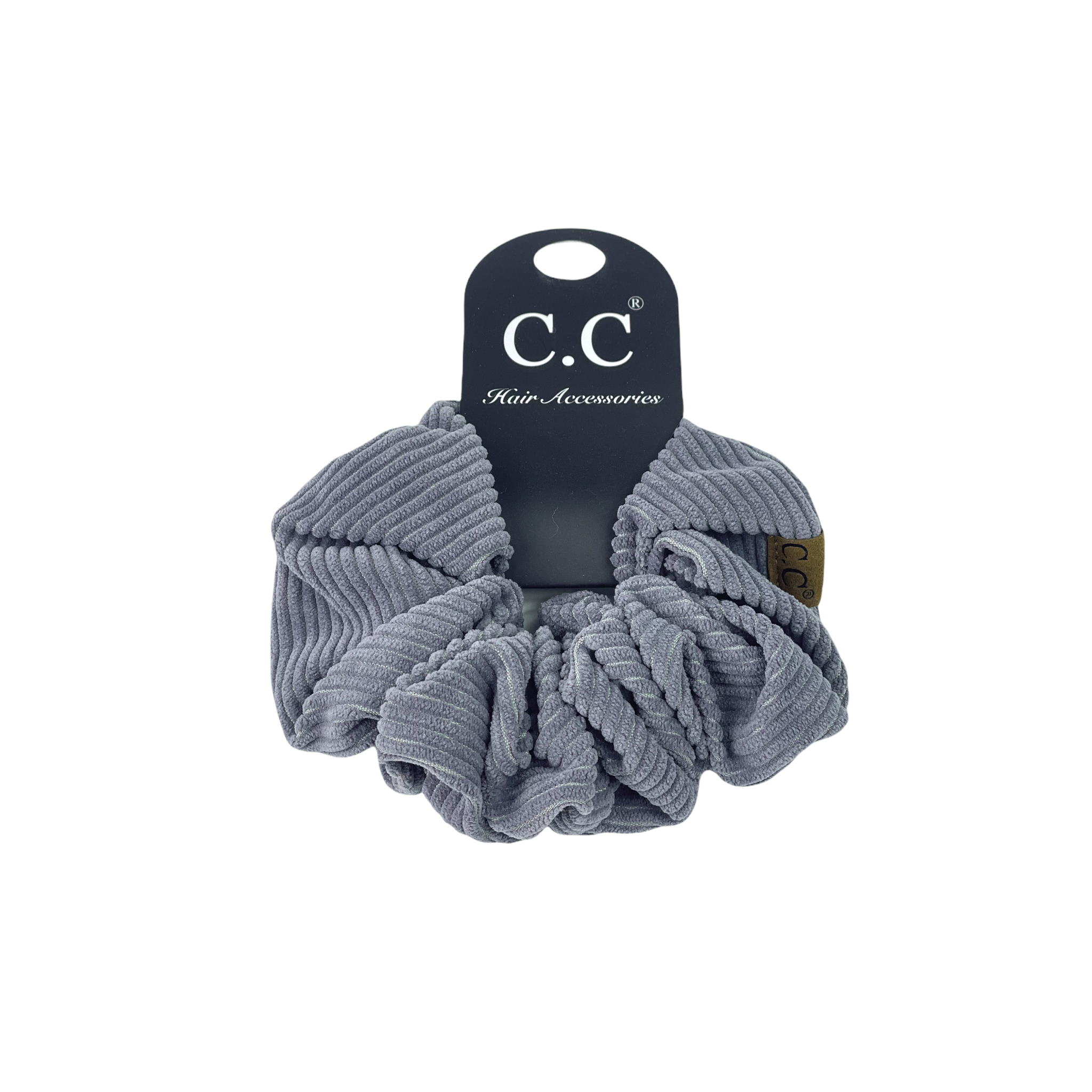 SCR-03 C.C CORDUROY SCRUNCHIE GREY
