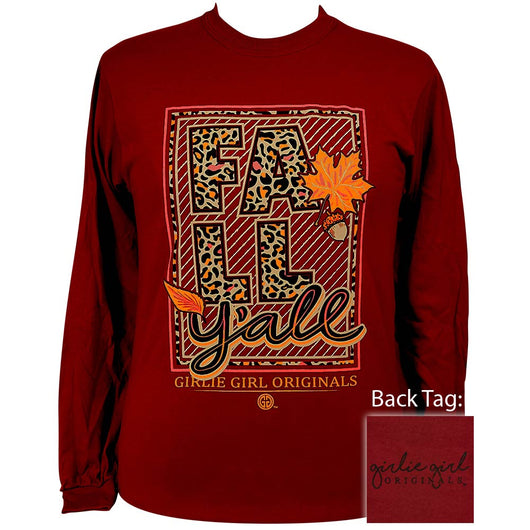 2535 Fall Y'all Leopard LS- Cardinal
