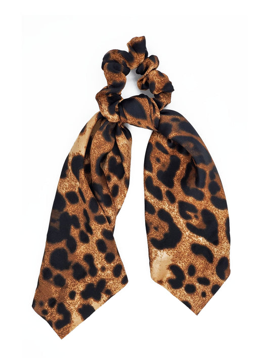 SCT-1016 Brown Leopard Scrunchie