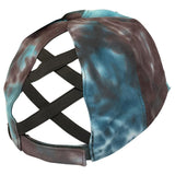 BT-791 C.C Criss Cross Tie Dye Pony Cap BROWN