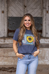 Joy Sunflower - Heather Navy SS-2440
