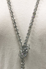 NK-2244 IRI LIGHT GREY 60" hand knotted glass bead necklace